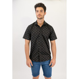 Camisa Hombre Pato Pampa Manga Corta Slim Fit Negro Fant