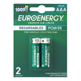 Pila Recargable Aaa Euroenergy Power Recargables Cilíndrica - Pack De 2 Unidades