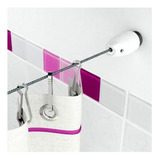 Cortina De Baño Kit Tensor Oslo Temacasa Tensocable Blanco