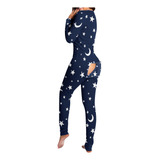 Pijama De Navidad For Mujer, Pijama Con Abertura Trasera