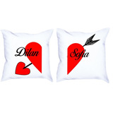 Almohadas X2 Personalizadas Aniversarios San Valentin Novios