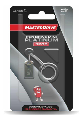 Pen Drive Chaveiro 32gb Master Drive Metal 10 Anos Garantia