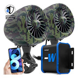 Amplificador Moto Bluetooth 4puLG Camo Verde Impermeable -