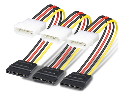 Set De 3 Cables De Alimentacion Molex A Sata 4 Pines