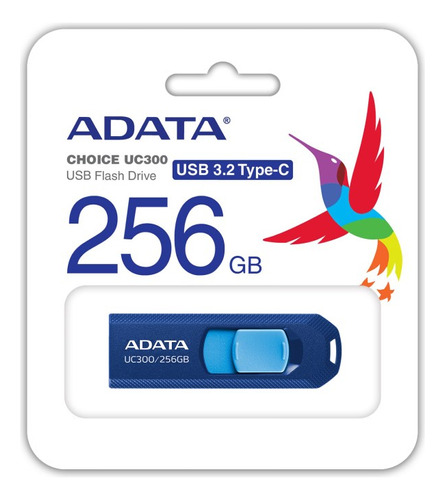 Memoria Usb Flash Adata Uc300 256gb Azul Usb C 3.2 Gen1