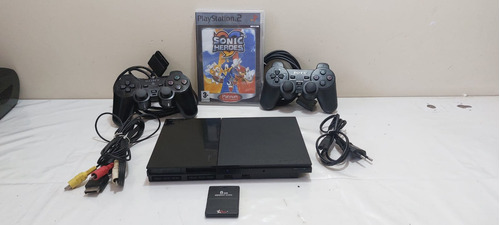 Ps2 Playstation 2 + 2 Controle + 1 Memory Card + Jogo