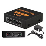 Hdmi Splitter 1x2 Entrada Hdmi Duplica Señal Full Hd 1080p 