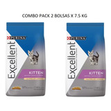 Pack 2 Bolsas Excellent Gato Gatito Kitten  X 7.5 (2x7.5 Kg)