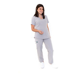 Conjunto Quirúrgico Médico Dama Repelente Fluidos Gris Ev02