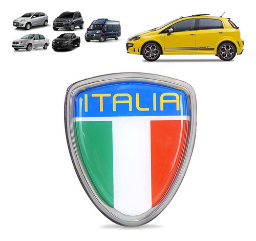 Adesivo Emblema Italia Com Moldura Alto Relevo Original