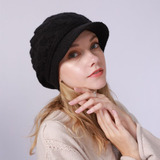 Boina, Gorro Con Visera, Tejido Grueso, Para Mujer, Casual P