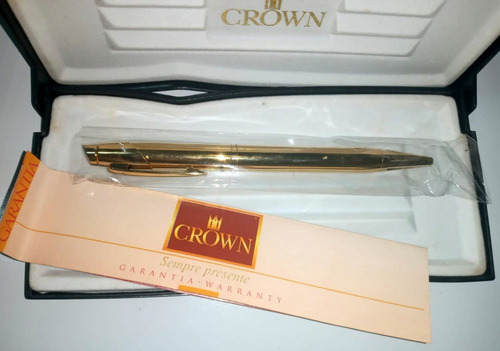 Caneta Crown Golden Collection Com Estojo 