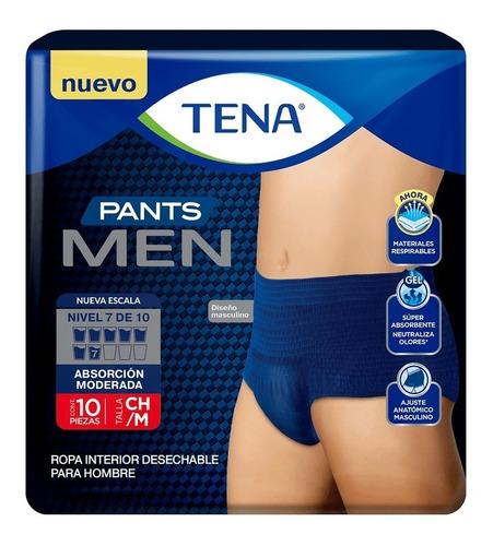 Pañales Para Adultos Tena Pants Men Talla Ch/m 10 Piezas