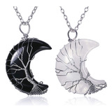 2 Collares De Cristal Con Diseño De Árbol De La Vida Y Luna 