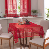 Toalha De Mesa Quadrada 1,50m X 1,50m Renda Color Interlar Cor Vermelha