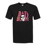 Polera Estampada Diseño Bad Bunny Letras Y Cara