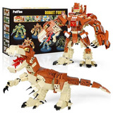Patfine 653pcs 2 In 1 Dinosaur Robot Building Toys Set, Tran