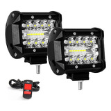 2x Faros Auxiliar Led 60w Spot/flood Para Moto + Tecla Swich