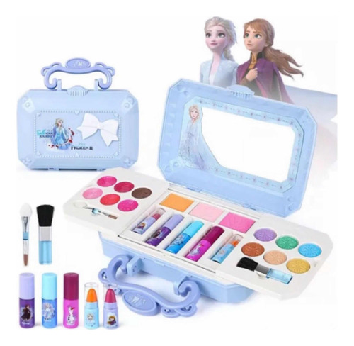 Mala Kit Maquiagem Infantil Batom Sombra Frozen Elsa Anna