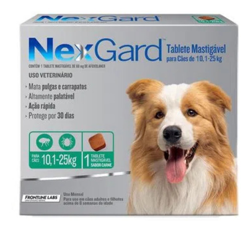 Antipulgas E Carrapatos Nexgard Cão 10 A 25kg Com 1 Nex Gard