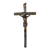 Cruz De Madera/resina Pared Crucifijo Cristo Gigante 110cm