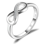 Anillo Solitario Infinito Con Zirconias En Plata 925 Bissier