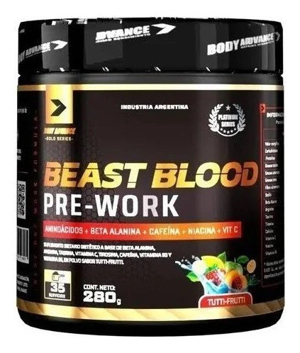 Beast Blood Pre-work Body Advance 280 Gr Tuti-frutti