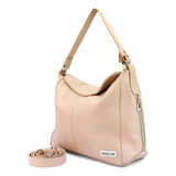 Bolsa Feminina Em Couro Legitimo Média Hobo Sacola Roadseven Cor Nude