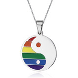 Lf - Collar De Orgullo Gay De Acero Inoxidable Yin Yang Bagu