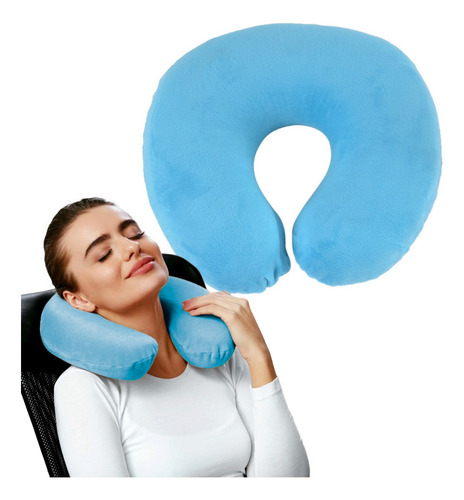 Cojin De Cuello Inflable Cómodo Almohada De Viaje Relajante