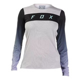 Jersey Fox Flexair M Larga Race Mujer Blanco