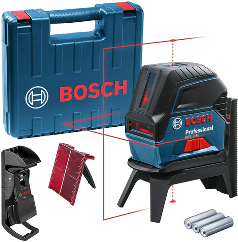 Nivel Láser Rojo Bosch Gcl 2-15 Con Base + Maleta + Soporte 