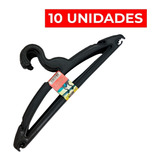 Kit 10 Cabides Grande Preto Camisa Armário