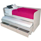 Cama Nido Doble Mosconi Eco Con Cajonera 1 Plaza Color Venezia Fabricada En Mdp