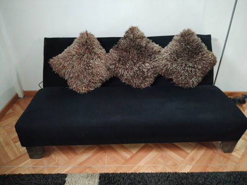 Sillón Sofá Cama Negro Sin Cojines