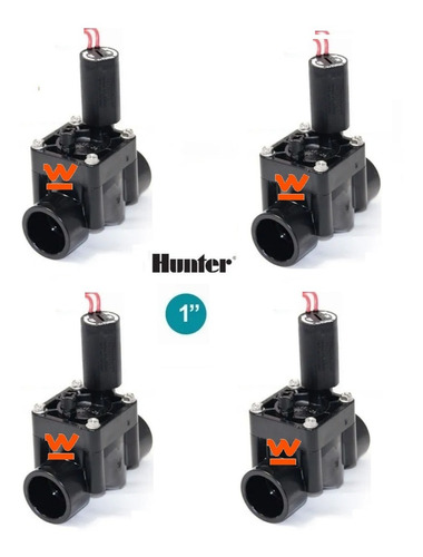 Kit 4 Válvulas Solenoide Riego Hunter 1 Pulgada Eléctrica