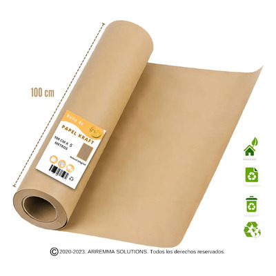 Papel Kraft Rollo 100cm Acho X 5m Papel 120 Gramos | MercadoLibre