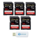 Tarjeta De Memoria Para Dslr Sandisk 32gb 5-pack + Lector