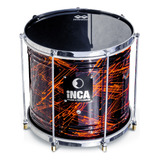 Repique 12 X 7 - Inca Percusion 30cm Naranja Y Negro Cromado