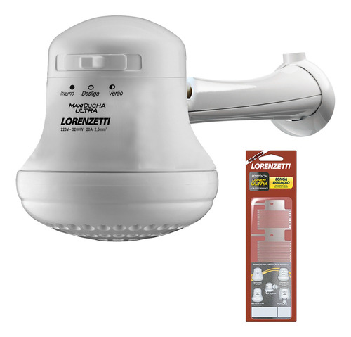 Ducha Maxi Ultra Lorenzetti 110v 220v 3200w + Cano + Resist