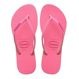 Chinelo Havaianas Slim Glitter Neon - Rosa