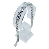 Pulso Barbada Diamantado Broche Caja 21.7cm 7mm (dplata)