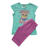 Conjunto Infantil Feminino Tam 10 Kids 02 Peças Verão Cores