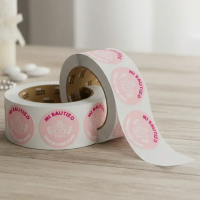 Rollo Etiqueta Mi Bautizo, Calcomania, Stickers, 4 Cm  | MercadoLibre