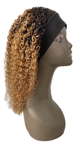 Peruca De Cabelo Humano Curly Perucas Com Faixa De 45cm