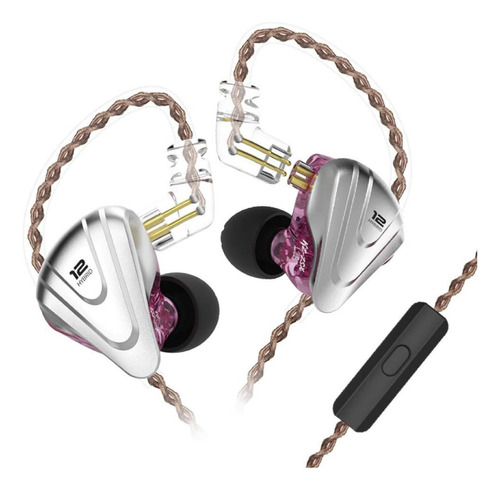 Auriculares In Ear Kz Acoustics Zsx C/mic Violeta Monitoreo