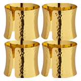 Argola Anéis Porta Guardanapo Dourado 4 Und Mesa Posta