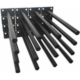 16 Pcs 8  Black Solid Steel Floating Shelf Bracket Blind She