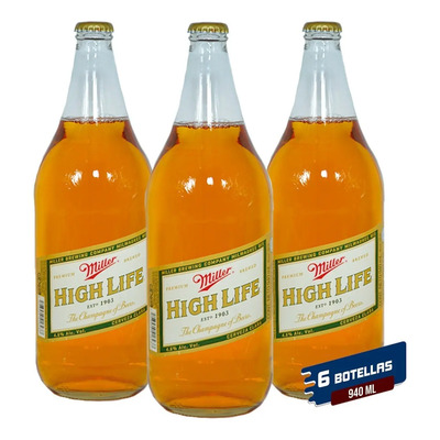 Cerveza Miller High Life Caja Con 6 Botellas De 940 Ml | Envío gratis