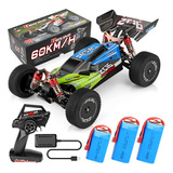 Carro De Carrera A Control Remoto Sjrc 60km/h 144001 Wltoys Cars B 1:14 Verde